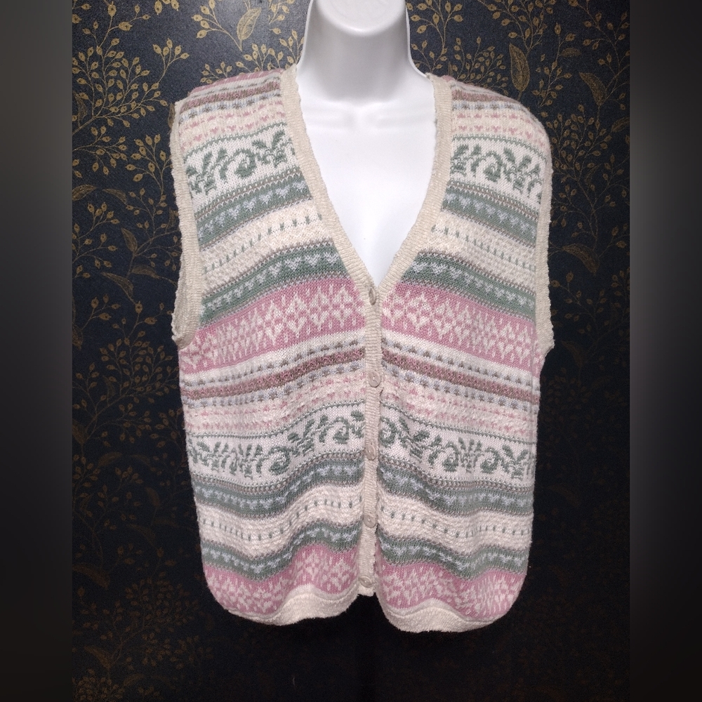 Vintage weekend Edition Patterned Knit Sweater Vest
